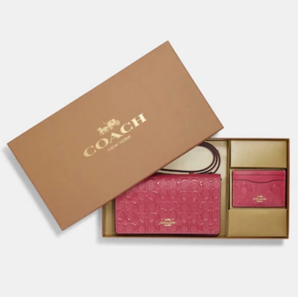Coach Anna Foldover Clutch Crossbody and card holder set - Picture 9 of 11